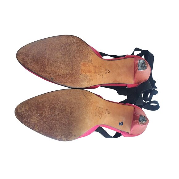 Vintage YSL Paris Silk Pumps 80s Yves San Laurent Strappy Heels 5 1/2 M - Picture 5 of 15